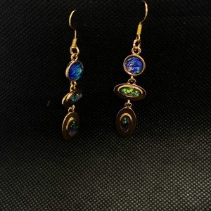 Lab created gem earrings